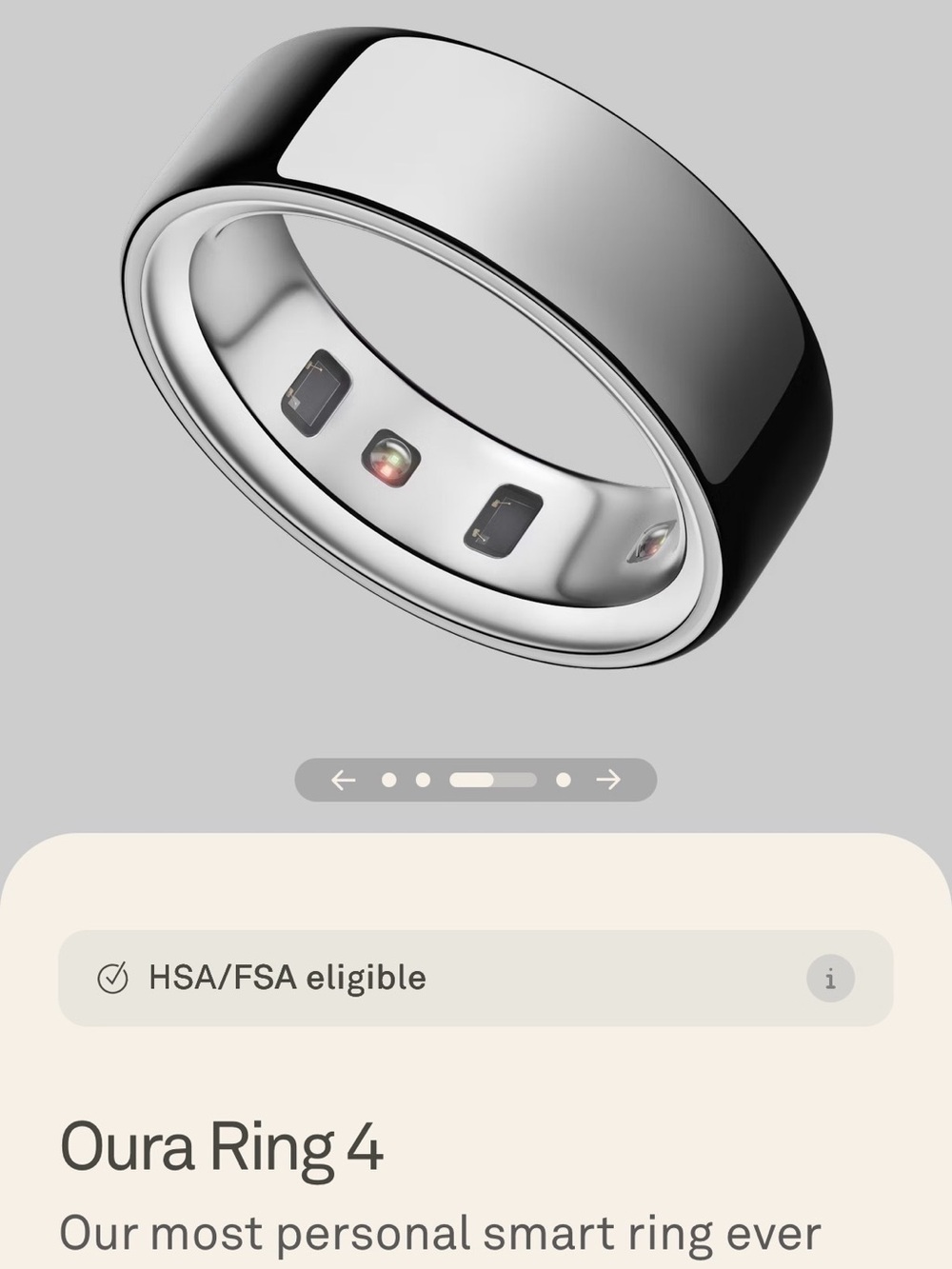 Oura Ring 4 Smart Ring - Silver